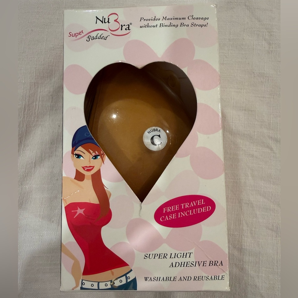 NuBra Super Padded Adhesive Bra - Nude Size C NWT